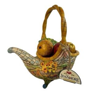 Jim Shore 4009015 Basket Of Plenty Set 6 Cornucopia Harvest Basket Orig Box Pkg